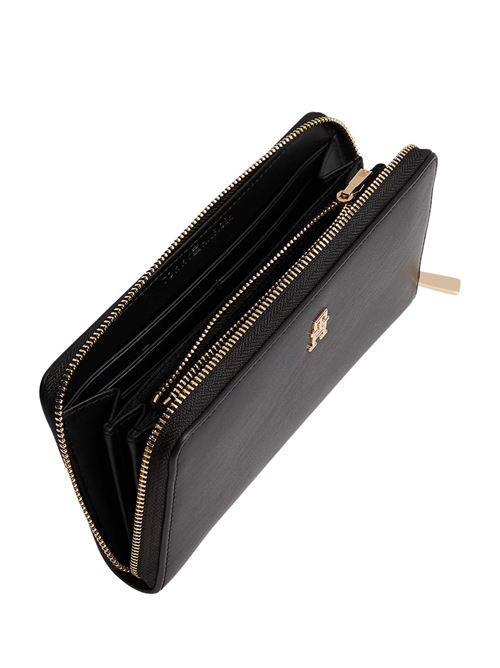 Portafoglio nero in poliuretano Tommy Hilfiger | AW0AW17744BDS